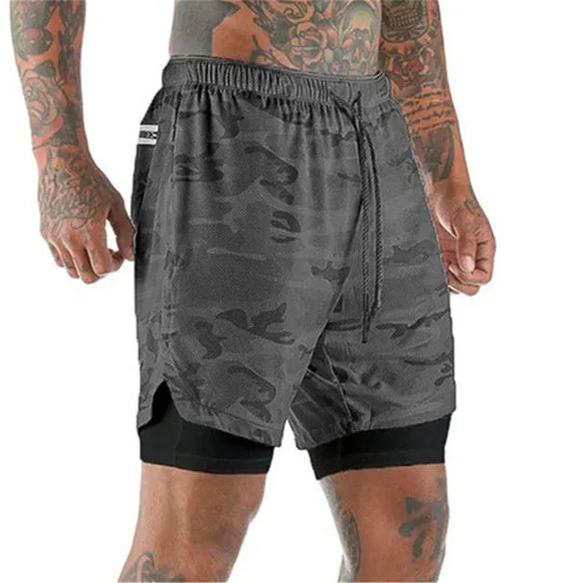 2022 Sport Shorts Men Sportswear Double-deck Running Shorts 2 In 1 Beach Bottoms Summer Gym Fitness Training Jogging Short Pants Monte Capri