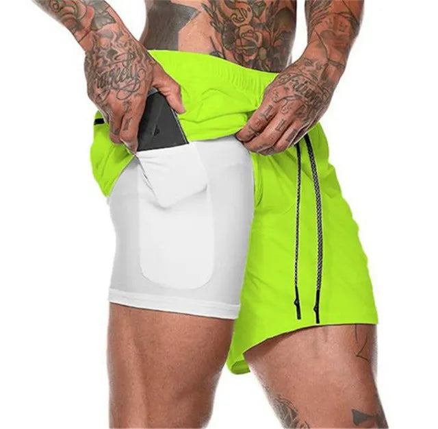 2022 Sport Shorts Men Sportswear Double-deck Running Shorts 2 In 1 Beach Bottoms Summer Gym Fitness Training Jogging Short Pants Monte Capri