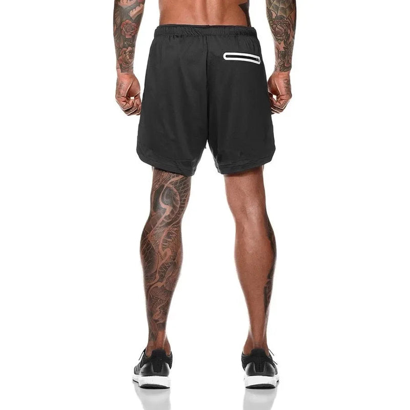 2022 Sport Shorts Men Sportswear Double-deck Running Shorts 2 In 1 Beach Bottoms Summer Gym Fitness Training Jogging Short Pants Monte Capri