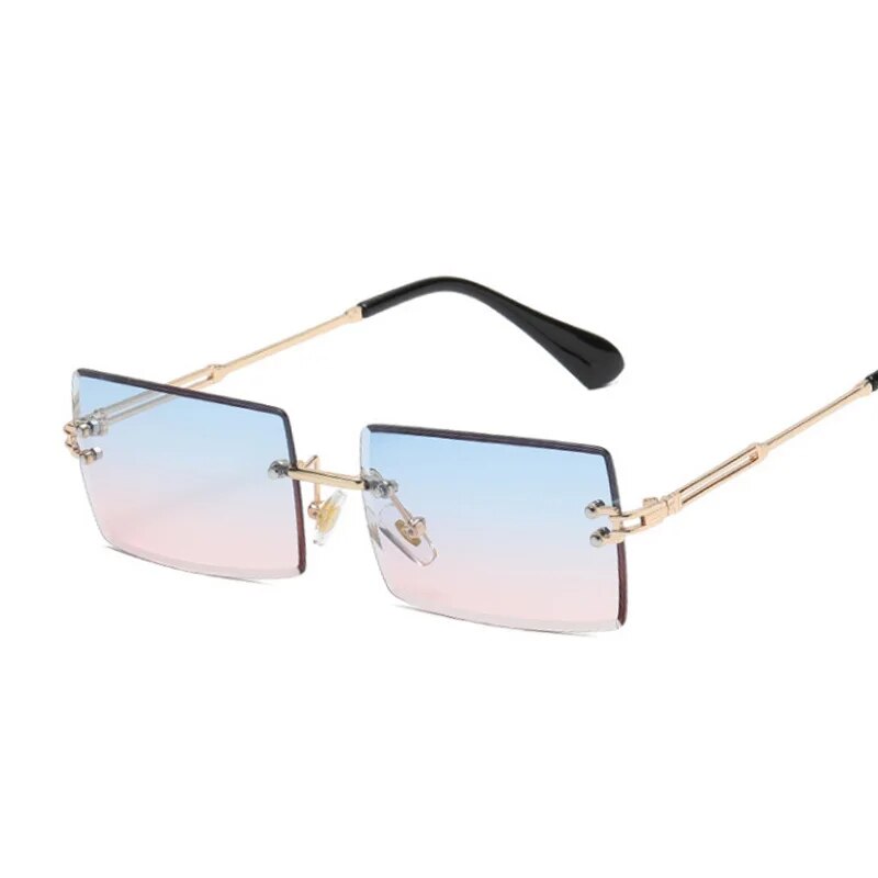 Fashion Square Sunglasses Woman Brand Designer Rimless Mirror Sun Glasses Female Small Frame Gradient Lunette Soleil Femme Monte Capri