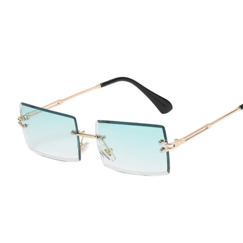 Fashion Square Sunglasses Woman Brand Designer Rimless Mirror Sun Glasses Female Small Frame Gradient Lunette Soleil Femme Monte Capri