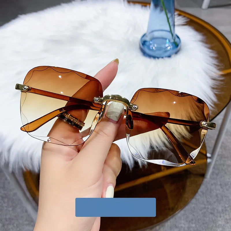 Frameless Cut Edge Sunglasses New Summer Sun Visors Women's Transparent Multi-color Lenses UV400 Women Sunglasses Monte Capri