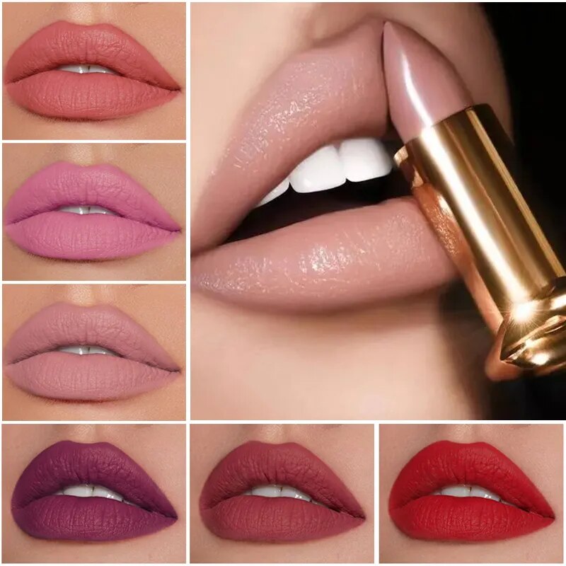 Moisturizing Lipstick Nude Lips Makeup Pink Red Natural Lip Tint Non Stick Cup Long Lasting Waterproof Matte Lipstick Cosmetic Monte Capri