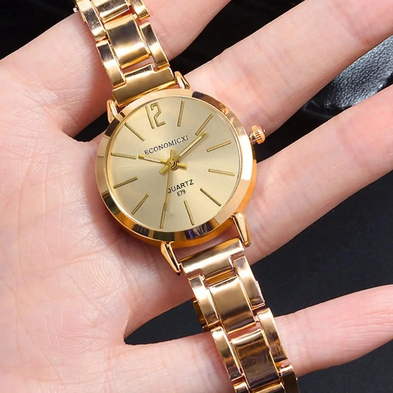 Kit Relógio Feminino Quartz Luxo e bracelete Fashion