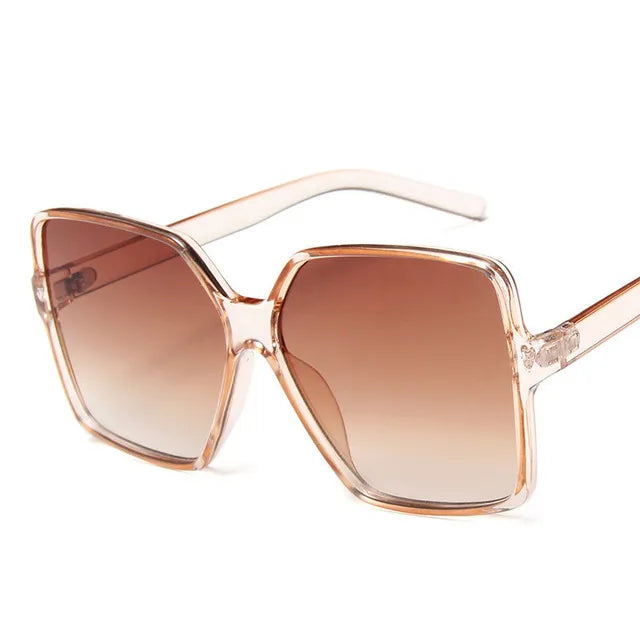 ZXWLYXGX Fashion Women Oversize Sunglasses Gradient Plastic Brand Designer Female Sun Glasses Uv400 Monte Capri